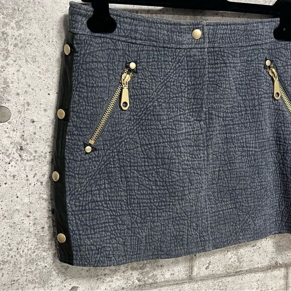 REBECCA Minkoff Crinkled Worn Skirt with Lamb Leather - Picture 3 of 13